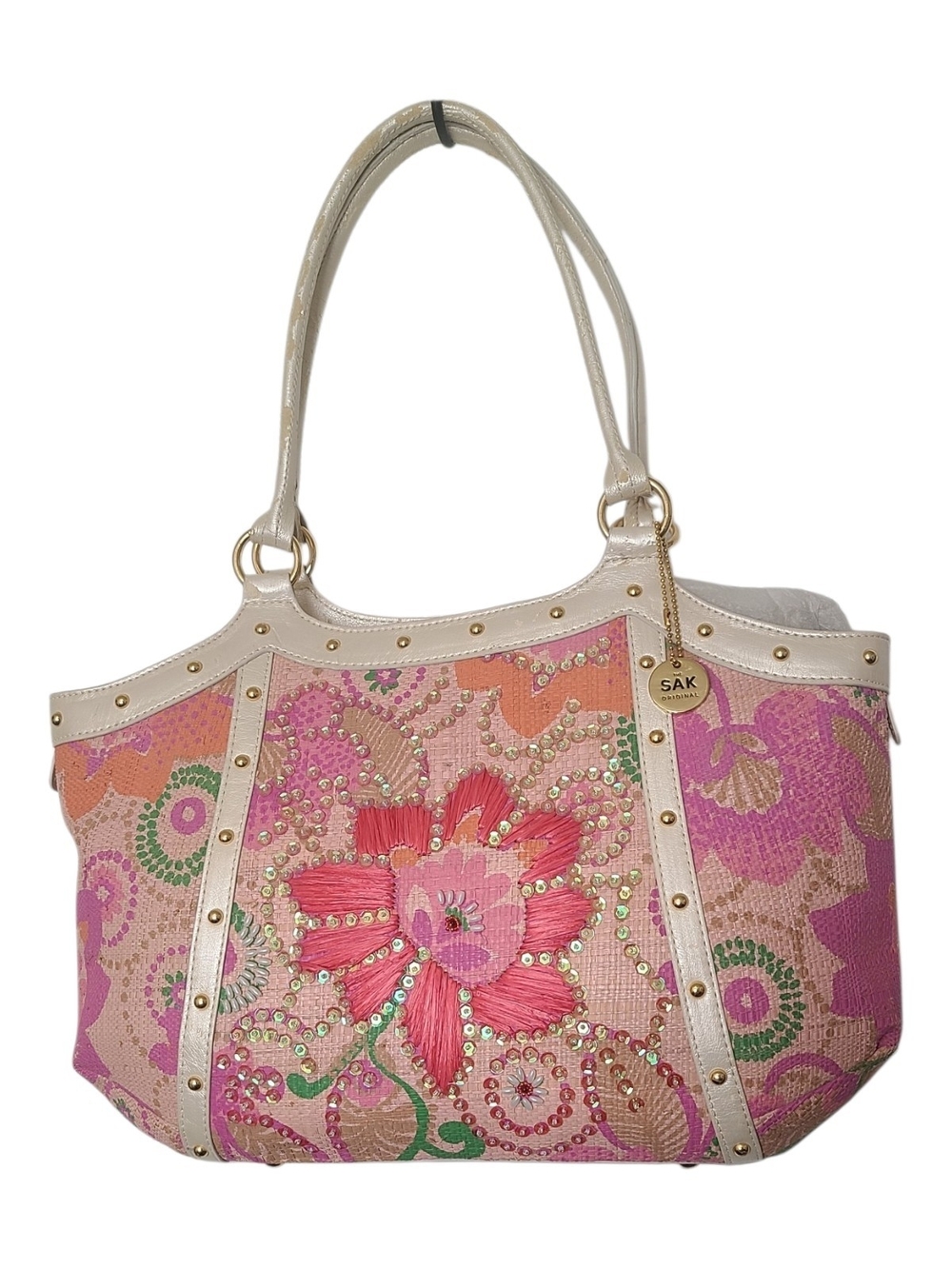 The Sak Pink Floral Embellished Shoulder Bag